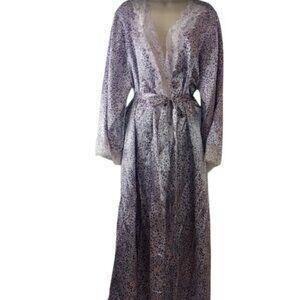 Amoureuse Womens Maxi Robe Purple Leopard Print Pockets Satin Lace Plus 22/24